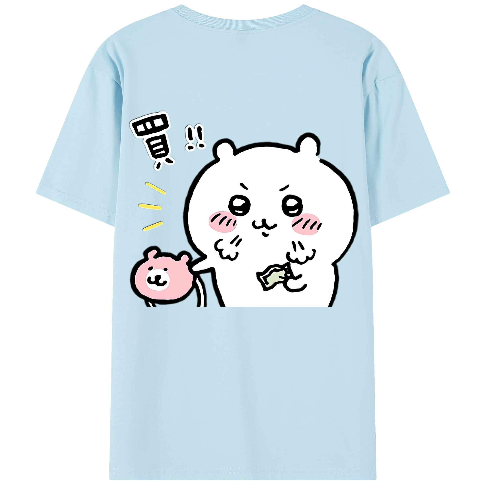 （画像用） ちいかわ ちいかわ Chii-kawa chiikawa 綿100％半袖Tシャツ（背面プリント）